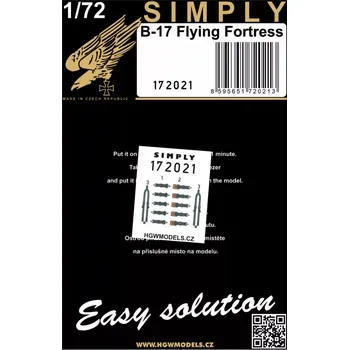 Plastikový model HGW 1/72 Seatbelts B-17 Flying Fortress Green, SIMPLY