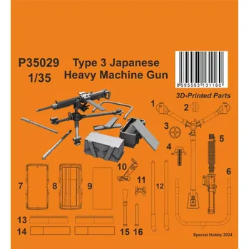 Plastikový model CMK 1/35 Type 3 Japanese Heavy Machine Gun (3D-Print)