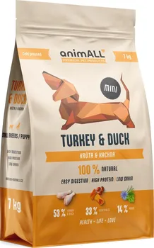 Krmivo pro psa animALL Mini Turkey & Duck 7 kg