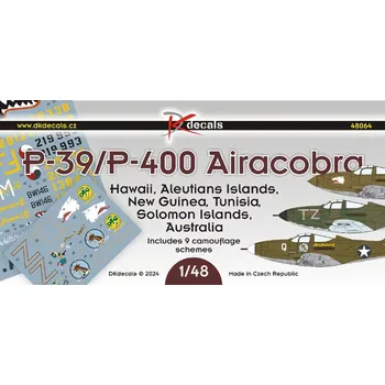 Plastikový model DK decals 1/48 P-39/P-400 Airacobra (9x camo)