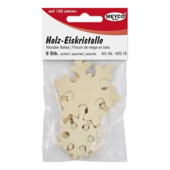 Vánoční dekorace Dřevěné vločky sada 9 ks