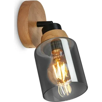Bodové svítidlo BRILONER Bodové svítidlo, 21 cm, 1x E27, max. 10W, dřevo/kouřová černá BRILO 2485015