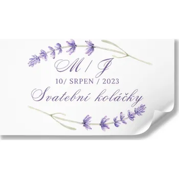 Svatební dekorace Personal Nálepka na výslužku - Lavender Zvolte množství: od 41 ks a víc