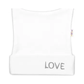 Kojenecký body Novorozenecká čepička Baby Nellys, Love - bílá, vel. 62; 62 (2-3m)