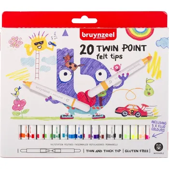 bruynzeel 60125020 Dvojité fixy - sada 20 barev / 40 fixů