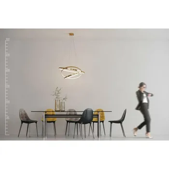 LED Závěsné svítidlo AZzardo Wheel 3 Dimm gold AZ2918 80W 4800lm 3000K IP20 75cm stmívatelné zlaté