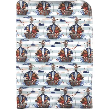 Přebalovací podložka Breberky Přebalovací podložka (PUL) - Rybáři na jachtě, sv. modrý velur