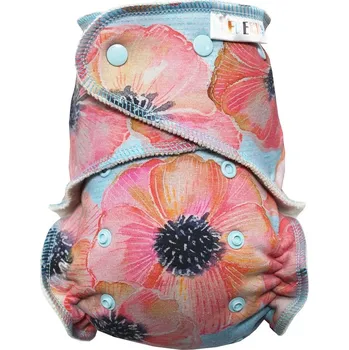 Přebalování Breberky BIO Kalhotková plenka s GOTS (M) - Akvarelové květy PAT