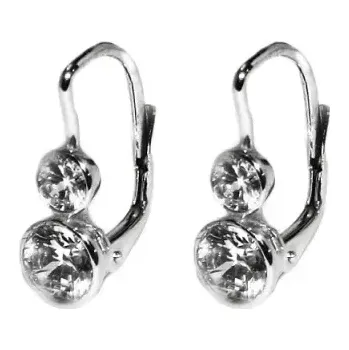 Náušnice Stříbrné náušnice zirkony čiré - NK1033 (Stříbrné náušnice "sněhuláci" se zirkony)