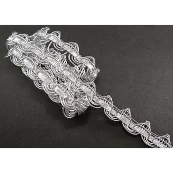 Leonský prýmek - stříbrná - šíře 2 cm