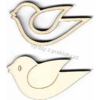 Překližka Výřez z překližky, P46/2, LETÍCÍ PTÁČEK-obrys, 5x2,8cm, 1ks