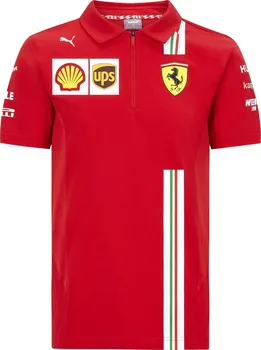 Pánské tričko Ferrari Team 2021 červené/bílé