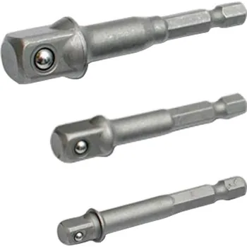 Bit Adaptér O/O 1/4" šestihran na 1/4"-3/8"-1/2" čtyřhran sada 3ks
