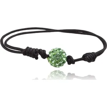 Náramek Shamballa náramek, zelená zirkonová kulička na šňůrce