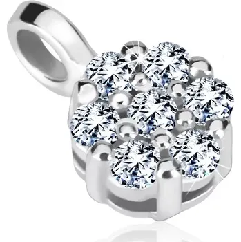 Přívěsek Přívěsek z bílého zlata 585 - třpytivý zirkonový kvítek čiré barvy