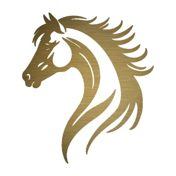 Samolepící dekorace SAMOLEPKA Kůň 106 levá vlající hříva (64 - škrábaný kov zlatý) NA AUTO, NÁLEPKA, FÓLIE, POLEP, TUNING, VLASTNÍ TEXT, TISK, AUTOSAMOLEPKY.cz, POLEPY, OBRÁZEK, LOGO, SAMOLEPKY