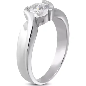 Prsten Zásnubní prsten propletený s očkem ze zirkonu - Velikost: 59