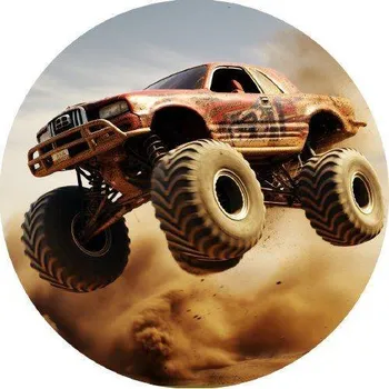 Přisada na vaření a pečení Jedlý papír Monster Truck skok 19,5cm - PICTURE