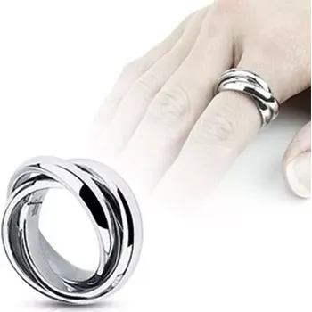 Prsten Trojitý prsten - ocel s vysokým leskem - Velikost: 52