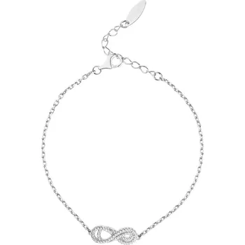 Náramek Stříbrný náramek se zirkony - nekonečno - AP536-9089