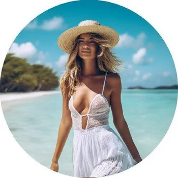 Přisada na vaření a pečení Jedlý papír žena na pláži 19,5cm - PICTURE