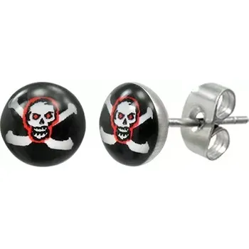 Náušnice Náušnice z oceli pirátska lebka