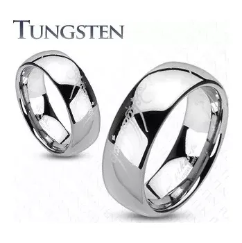 Prsten Wolframový prsten - kroužek, hladký lesklý povrch, motiv Pána prstenů, 8 mm - Velikost: 67