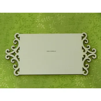 Překližka Výřezy z překližky, C139/3, ZDOBENÁ CEDULKA-malá, 11x5,1cm, 1ks