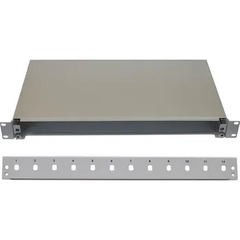 Rozvaděč OEM 19'' Optická vana 12xST simplex včetně kazety šedá