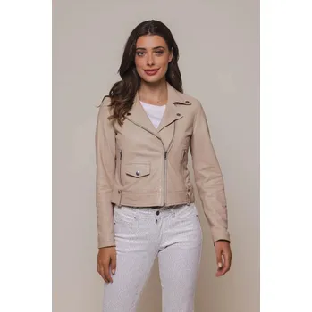 Dámský křivák Rino & Pelle Rino&Pelle dámská kožená bunda Elora písková Velikost: 38
