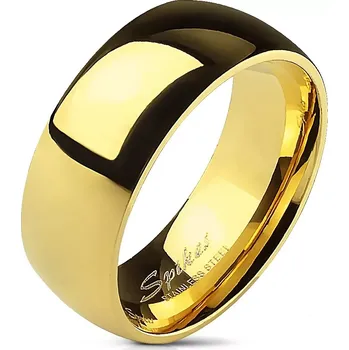 Prsten Hladký ocelový prsten ve zlaté barvě - 8 mm - Velikost: 66