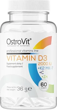 OstroVit Vitamin D3 + K2 MK-7 + C + Zn 60 cps.