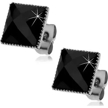 Náušnice Náušnice z oceli 316L - černý broušený zirkon