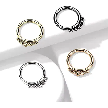 Piercing Piercing do nosu z chirurgické oceli - lomený kruh, kulatý, 1,2 mm - Barva: Měděná