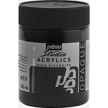Vodová barva Akrylová barva Pébéo Studio Acrylics - 73 Ivory Black Hue Objem: 500 ml