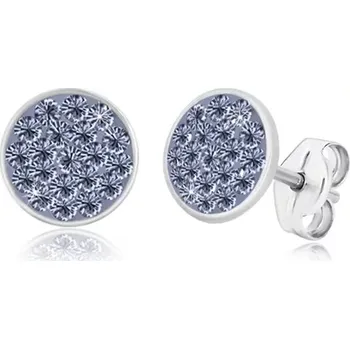 Náušnice Náušnice ze stříbra 925 - zářivý kruh vykládaný bledě modrými zirkony