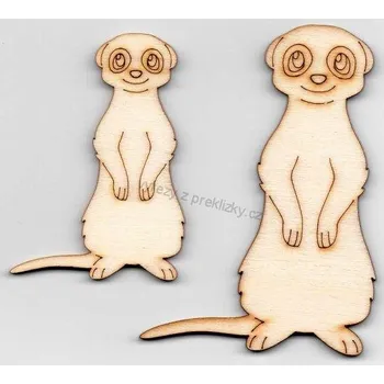 Překližka Výřez z překližky, Z138/2, SURIKATA-malá, 6x4,3cm, 1ks