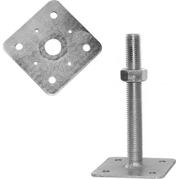 Stavební materiál Patka pilíře, volná horní deska 110x110 M24x250 základna 110x110