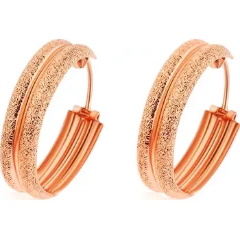 Náušnice Stříbrné náušnice 925, kruhy měděné barvy, pískované vypouklé okraje