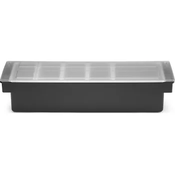 Bar up Barmanský box na ingredience do drinků, 5 nádob, Černá, 480x150x(H)100mm