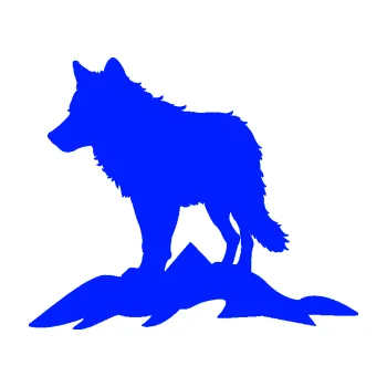 Polep vozidla Vlk 031 levá hory (19 - modrá dynamic) SAMOLEPKA NA AUTO, NÁLEPKA, FÓLIE, POLEP, TUNING, VLASTNÍ TEXT, TISK, AUTOSAMOLEPKY.cz, POLEPY, OBRÁZEK, LOGO, 3D STICKERS