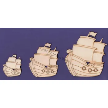 Překližka Výřez z překližky, L34/2, KORÁB-střední, 6,7x8cm, 1ks