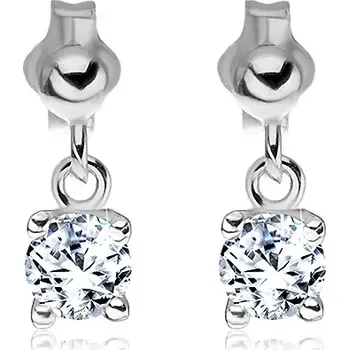 Náušnice Náušnice ze stříbra 925 - čirý zirkon uchycený k puzetce, 5 mm