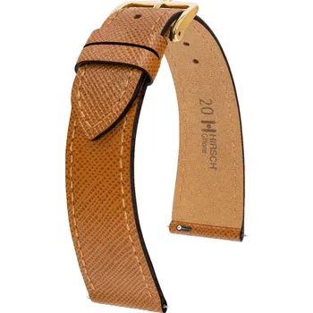 Módní doplněk Kožený řemínek Hirsch Giffone L 01875070-1, hnědý, teletina, délka L, Quick Release - 22 mm
