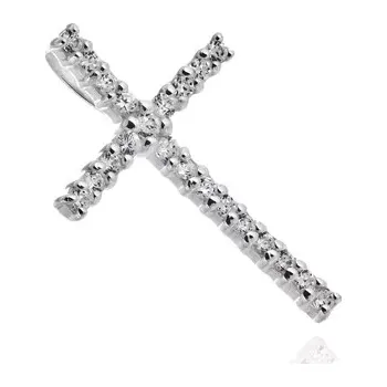 Přívěsek Stříbrný přívěsek 925 - velký třpytivý zirkonový kříž
