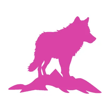 Polep vozidla Vlk 031 pravá hory (16 - růžová) SAMOLEPKA NA AUTO, NÁLEPKA, FÓLIE, POLEP, TUNING, VLASTNÍ TEXT, TISK, AUTOSAMOLEPKY.cz, POLEPY, OBRÁZEK, LOGO, 3D STICKERS