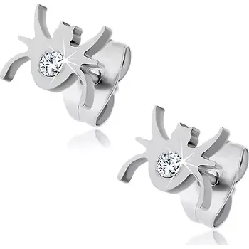 Náušnice Náušnice z oceli - pavouček se zirkonem uprostřed