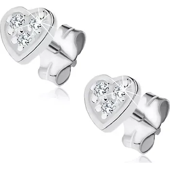 Náušnice Náušnice ze stříbra 925 - gravírované srdce se zirkony