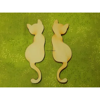 Překližka Výřez z překližky, Z95, OBRYS KOČKY, 9,9x3cm, 1ks