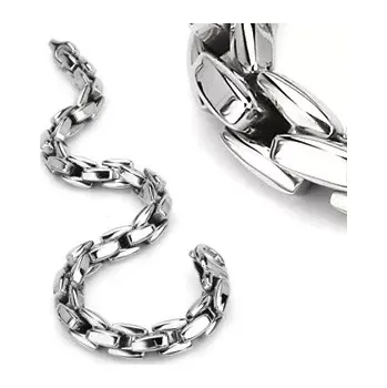 Náramek Náramek z oceli 316L stříbrné barvy, lesklý řetěz z hranatých článků